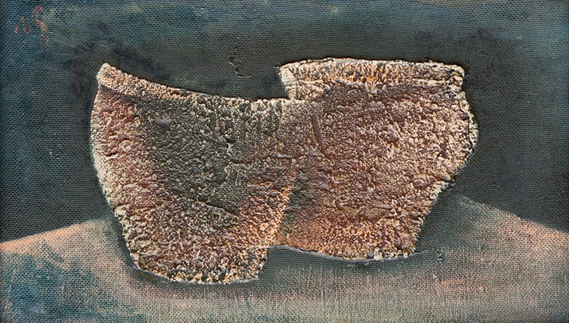 Pavel Potoček - Ilúzia, olej na sololite, 1976, 28x50
