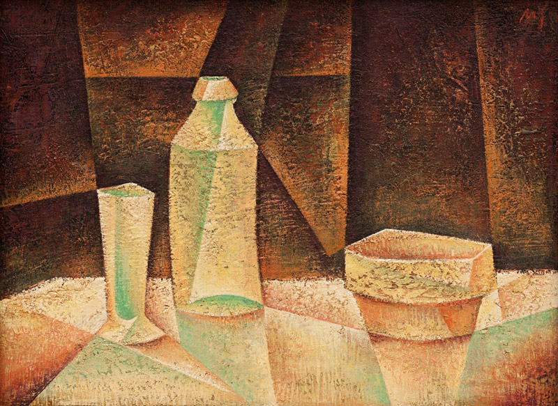 Pavel Potoček - Stôl domova, olej na plátne, 1985, 31x42